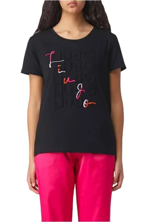 Liu Jo Top, Dame, Sort, 2XS, Bomuld, Kortærmet Bomuld T-shirt Sort
