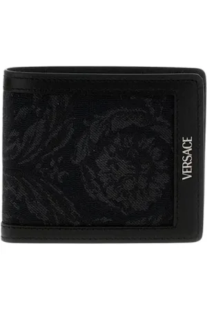 VERSACE Tilbehør, Herre, Sort, ONE SIZE, Sort Præget Bifold Pung
