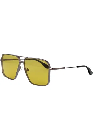 Alexander McQueen Tilbehør, Herre, Gul, 60 MM, Uld, Stilfulde solbriller Am0500S
