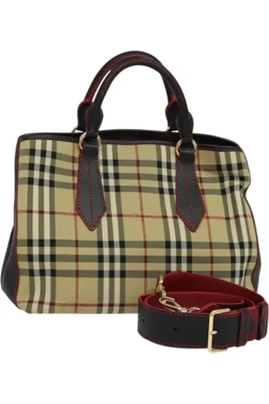 Burberry Pre-owned, Dame, , ONE SIZE, Uld, Pre-owned canvas håndtasker