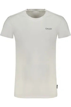 Gaudi Top, Herre, Hvid, XL, Bomuld, Hvid Bomuld T-shirt med Print Logo