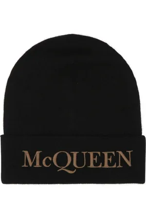 Alexander McQueen Tilbehør, Herre, Sort, L, Uld, Kashmir Sort Beanie Hat