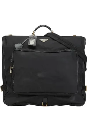 Prada Pre-owned, Herre, Sort, ONE SIZE, Uld, Pre-owned canvas håndtasker