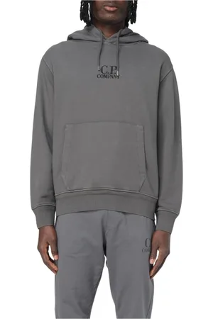 C.P. Company Sweathshirts & Hoodies, Herre, Grå, XL, Bomuld, Grå Fleece Hoodie til Mænd