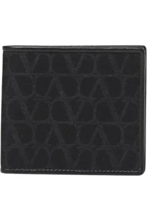 VALENTINO GARAVANI Tilbehør, Herre, Sort, ONE SIZE, Læder, Monogram Sort Pung Luksus Tilbehør