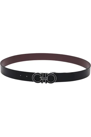 Salvatore Ferragamo Tilbehør, Herre, Sort, 100 CM, Dobbelt Justerbart Bælte i Nero/Mørk Barolo
