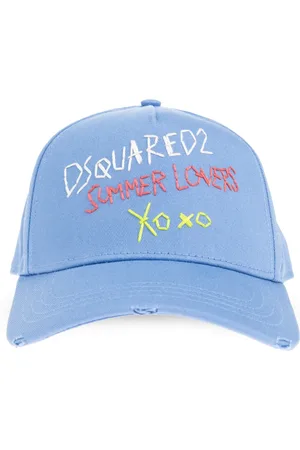 Dsquared2 Tilbehør, Herre, Blå, ONE SIZE, Bomuld, Kasket med skyggekapsel Summer Lovers
