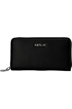 Replay Tilbehør, Dame, Sort, ONE SIZE, Læder, Sort Enkel Lynlås Pung Kvinder