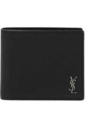 Saint Laurent Tilbehør, Herre, Sort, ONE SIZE, Læder, Sort Læder Bifold Pung