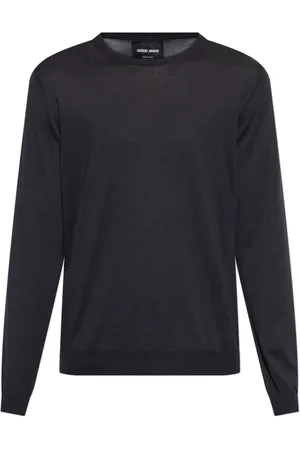 Giorgio Armani Strik, Herre, Blå, M, Bomuld, Silke sweater