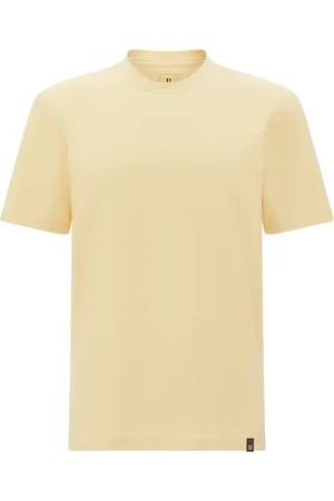 Boggi Milano Top, Herre, Gul, M, Bomuld, T-shirt i strækbar Supima-bomuld