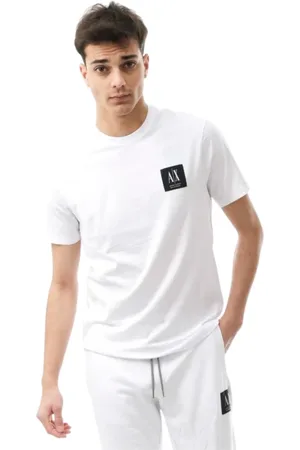 Armani Exchange Top, Herre, Hvid, XS, Bomuld, Basis Kortærmet Bomuld T-Shirt