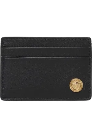 VERSACE Tilbehør, Herre, Sort, ONE SIZE, Læder, Elegant Læderkortholder