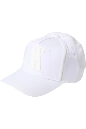 Armani Exchange Tilbehør, Herre, Hvid, ONE SIZE, Bomuld, Hvidt Logo Baseball Cap