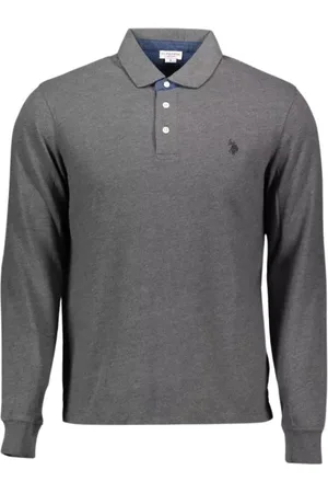 U.S. Polo Assn. Top, Herre, Grå, 2XL, Bomuld, Klassisk Albue Polo Skjorte Grå