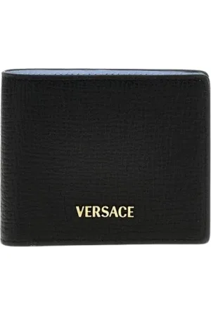 VERSACE Tilbehør, Herre, Sort, ONE SIZE, Læder, Multicolor Læder Bifold Pung