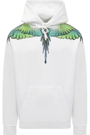 MARCELO BURLON Sweathshirts & Hoodies, Herre, Hvid, M, Ikon Vinger Hættetrøje