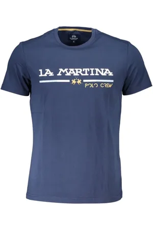 La Martina Top, Herre, Blå, XL, Bomuld, Bl T-shirt i bomuld til mnd afslappet