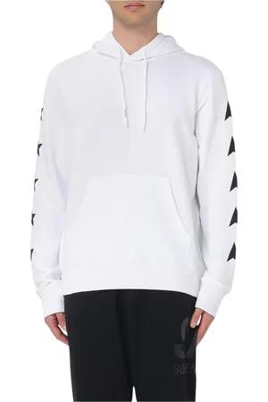 Golden Goose Sweathshirts & Hoodies, Herre, Hvid, M, Bomuld, Hvid Detaljeret Hættetrøje til Mænd