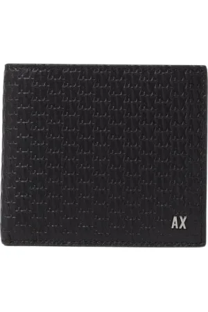 Armani Exchange Tilbehør, Herre, Sort, ONE SIZE, Læder, Præget Logo Læderpung