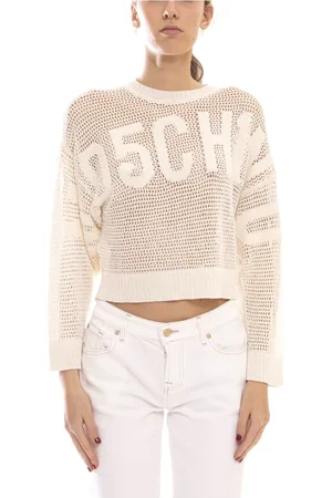 Moschino Strik, Dame, , S, Blank Cord Sweater Elfenben