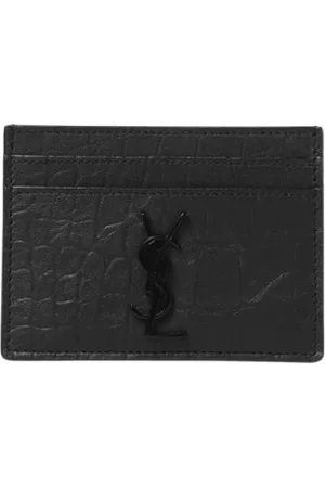 Saint Laurent Tilbehør, Herre, Sort, ONE SIZE, Læder, Sort Læderkortholder Pung