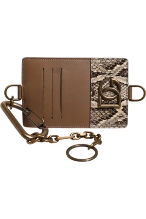 Dolce & Gabbana Tilbehør, Dame, Brun, ONE SIZE, Læder, Eksotisk Læderkortholder med Logoplade