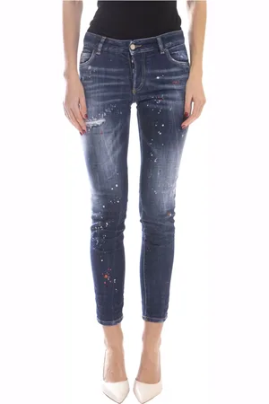 Dsquared2 Jeans, Dame, Blå, XS, Marineblå 5-lommebukser til kvinder