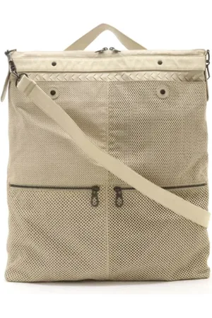 Bottega Veneta Pre-owned, Dame, Hvid, ONE SIZE, Uld, Pre-owned Laeder skuldertasker