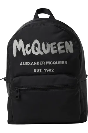 Alexander McQueen Taske, Herre, Sort, ONE SIZE, Uld, Graffiti Rygsæk Stilfuld Praktisk Tilbehør