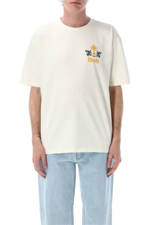 Rhude Top, Herre, Hvid, M, Bomuld, Vintage Hvid Tabaco T-Shirt