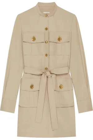 Givenchy Kjole, Dame, , S, Bomuld, Bomuld Militær Kjole med Mandarin Krave