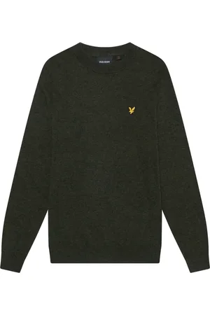 Lyle & Scott Strik, Herre, Grøn, 2XL, Uld, Strik Lammeuld Blandingsstof Rund Hals Pullover