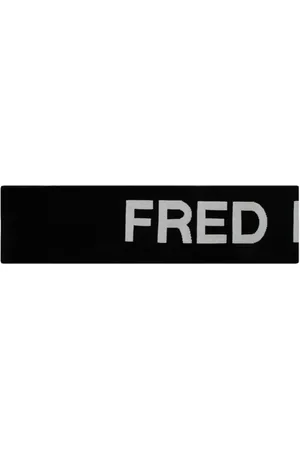 Fred Perry Tilbehør, Herre, Sort, ONE SIZE, Bomuld, Grafisk Print Sort & Hvid Tørklæde