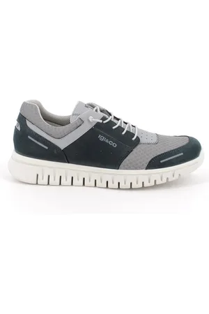 IGI&CO Sko, Herre, Blå, 43 EU, Læder, Blå tekniske mesh sneakers til mænd