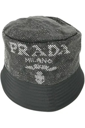 Prada Pre-owned, Dame, Sort, ONE SIZE, Tyl, Pre-owned Stof hatte