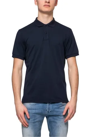 Dondup Top, Herre, Blå, S, Bomuld, Klassisk Polo Shirt med Broderet Logo