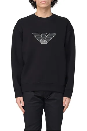 Emporio Armani Sweathshirts & Hoodies, Herre, Sort, XL, Uld, Grøn Milano Sweatshirt Stilfuldt Tilbehør