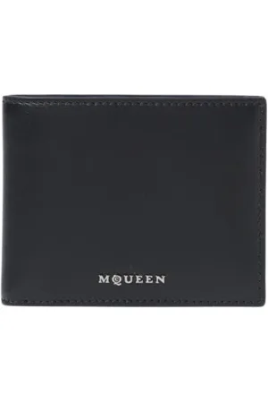 Alexander McQueen Tilbehør, Herre, Sort, ONE SIZE, Uld, Sort Læderpung Stilfuld og Praktisk