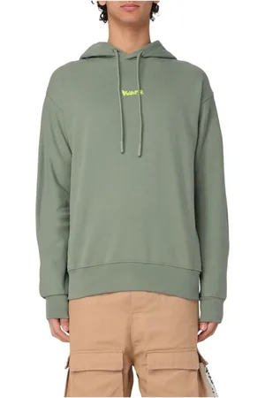 DISCLAIMER Sweathshirts & Hoodies, Herre, Grøn, L, Bomuld, Sort Bomuldshættetrøje