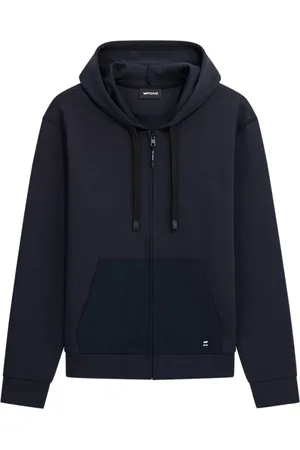 GAS Sweathshirts & Hoodies, Herre, Blå, L, Nylon, Hættetrøje med lynlås og nylonindsats