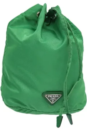 Prada Pre-owned, Dame, Grøn, ONE SIZE, Nylon, Pre-owned nylon pouches