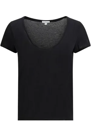 James Perse Top, Dame, Sort, S, Bomuld, Gennemsigtig Slim Fit Bomulds T-Shirt