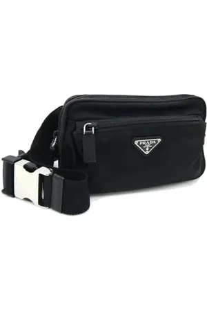 Prada Pre-owned, unisex, Sort, ONE SIZE, Nylon, Pre-owned Laeder crossbody-tasker