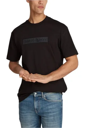 Calvin Klein Top, Herre, Sort, S, Bomuld, Sort Bomuld Broderet T-shirt
