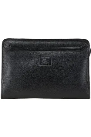Burberry Pre-owned, Dame, Sort, ONE SIZE, Tyl, Pre-owned Laeder clutches