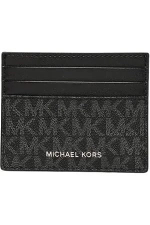 Michael Kors Tilbehør, Herre, Sort, ONE SIZE, Uld, Stilfuldt Læderkortholder Pung