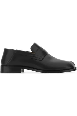 Maison Margiela Sko, Herre, Sort, 40 EU, Læder, Sort læder Tabi loafers