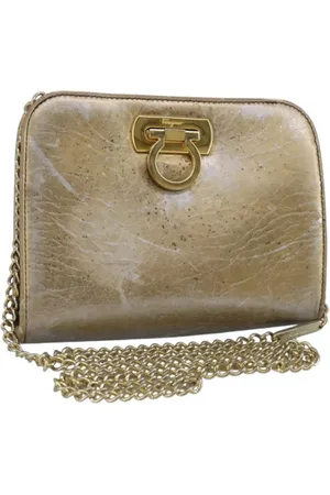 Salvatore Ferragamo Pre-owned, Dame, Gul, ONE SIZE, Uld, Pre-owned Laeder skuldertasker