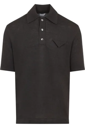 Bottega Veneta Top, Herre, Brun, M, Linned, Brun Linned Polo Skjorte